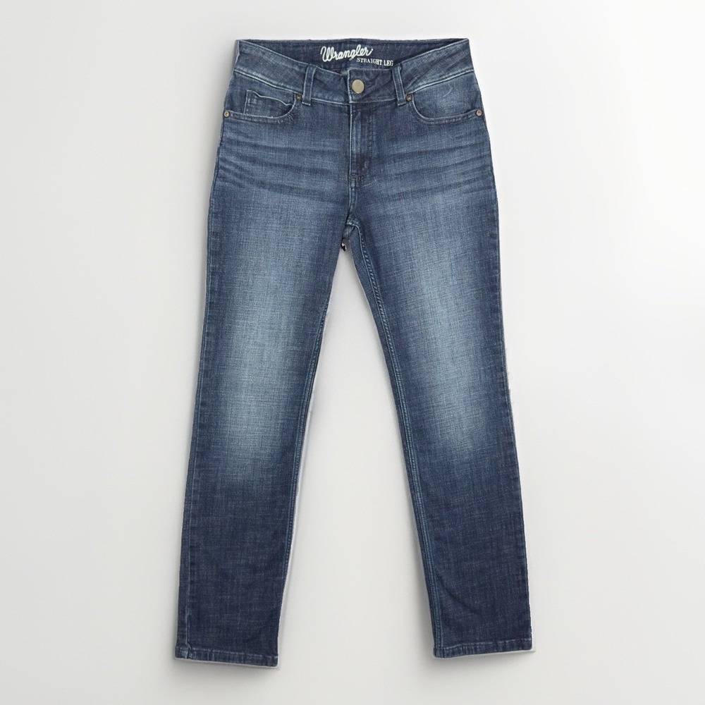Wrangler Womens Jeans Size 5x32 Straight Leg Stretch Blue Denim 1009MWTDS